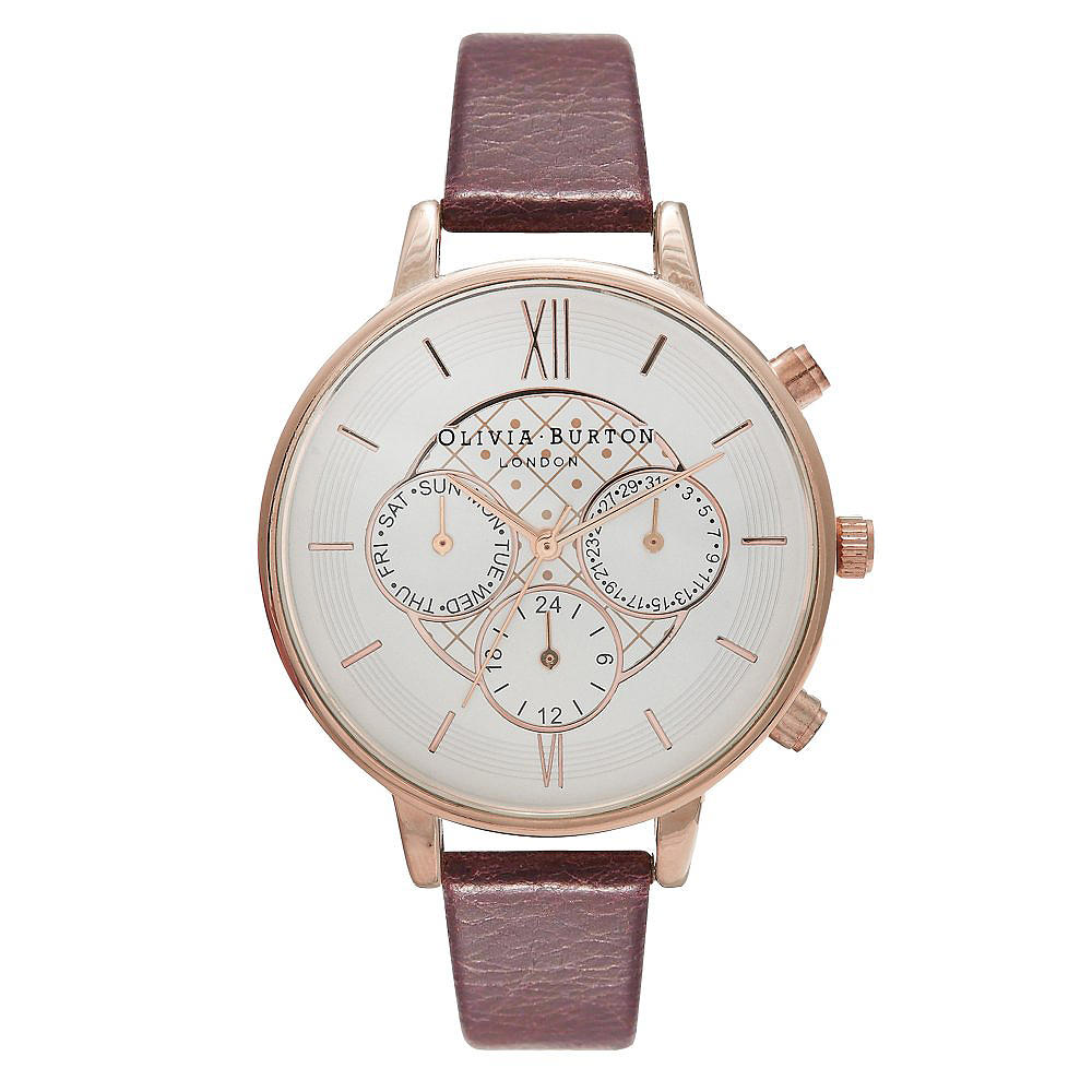 1872-4Olivia Burton Big Dial Chrono Detail Burgundy And Rose Gold Watch (£125.00, oliviaburton.com)