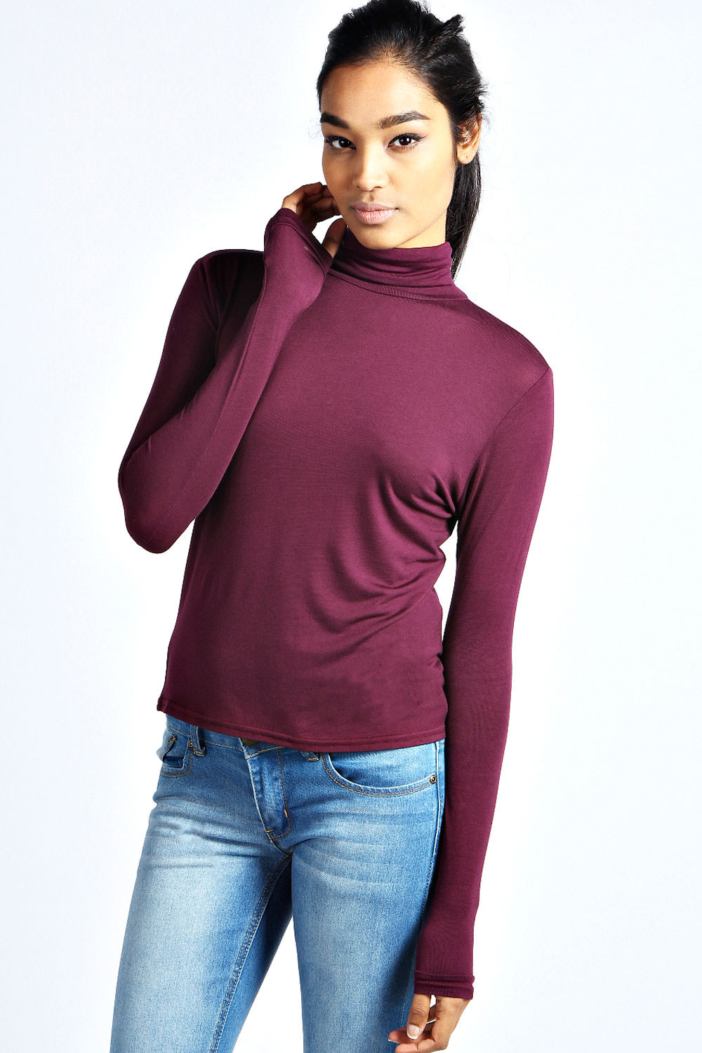 JACKIE LONG SLEEVE TURTLENECK TOP £8.00 - Boohoo