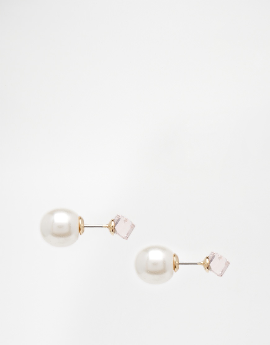 ASOS Stone & Faux Pearl Double Earrings - £8.00 ASOS