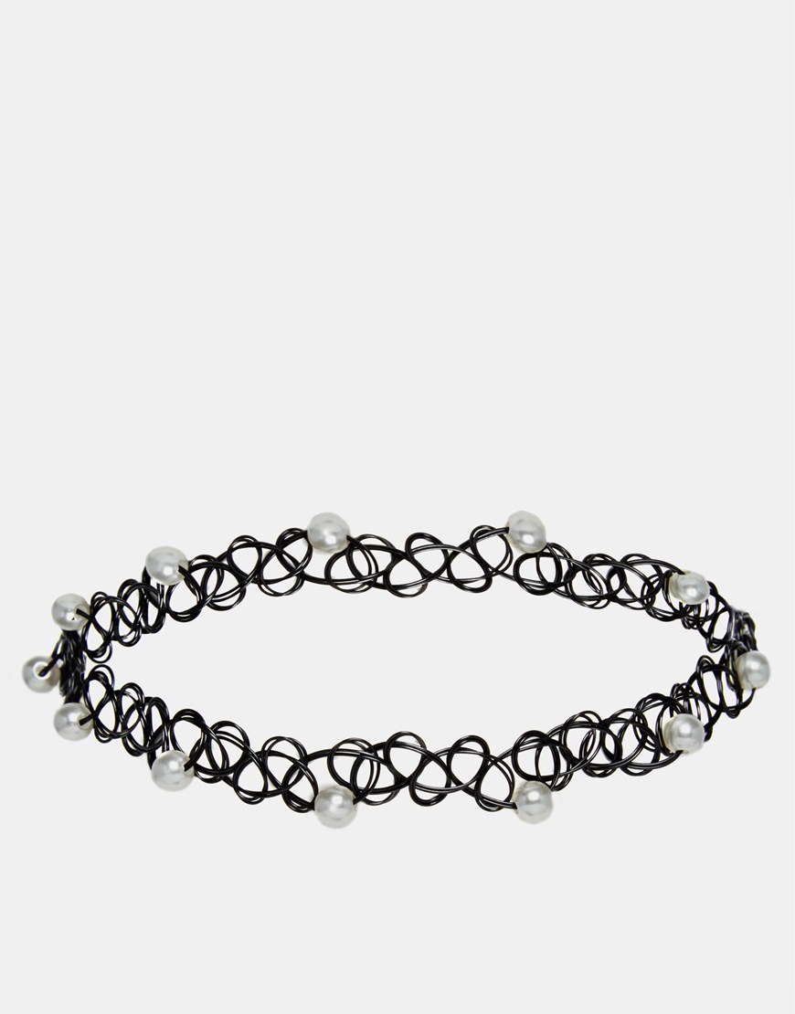 ASOS Tattoo Choker Necklace with Faux Pearls - £5.00 ASOS
